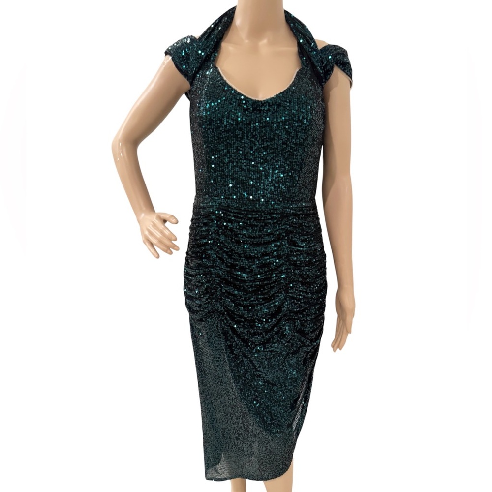 Mademoisele M Green Sequined Dress